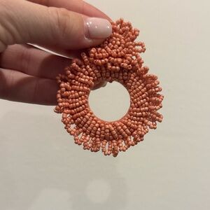 Anthropologie Coral Beaded Earrings